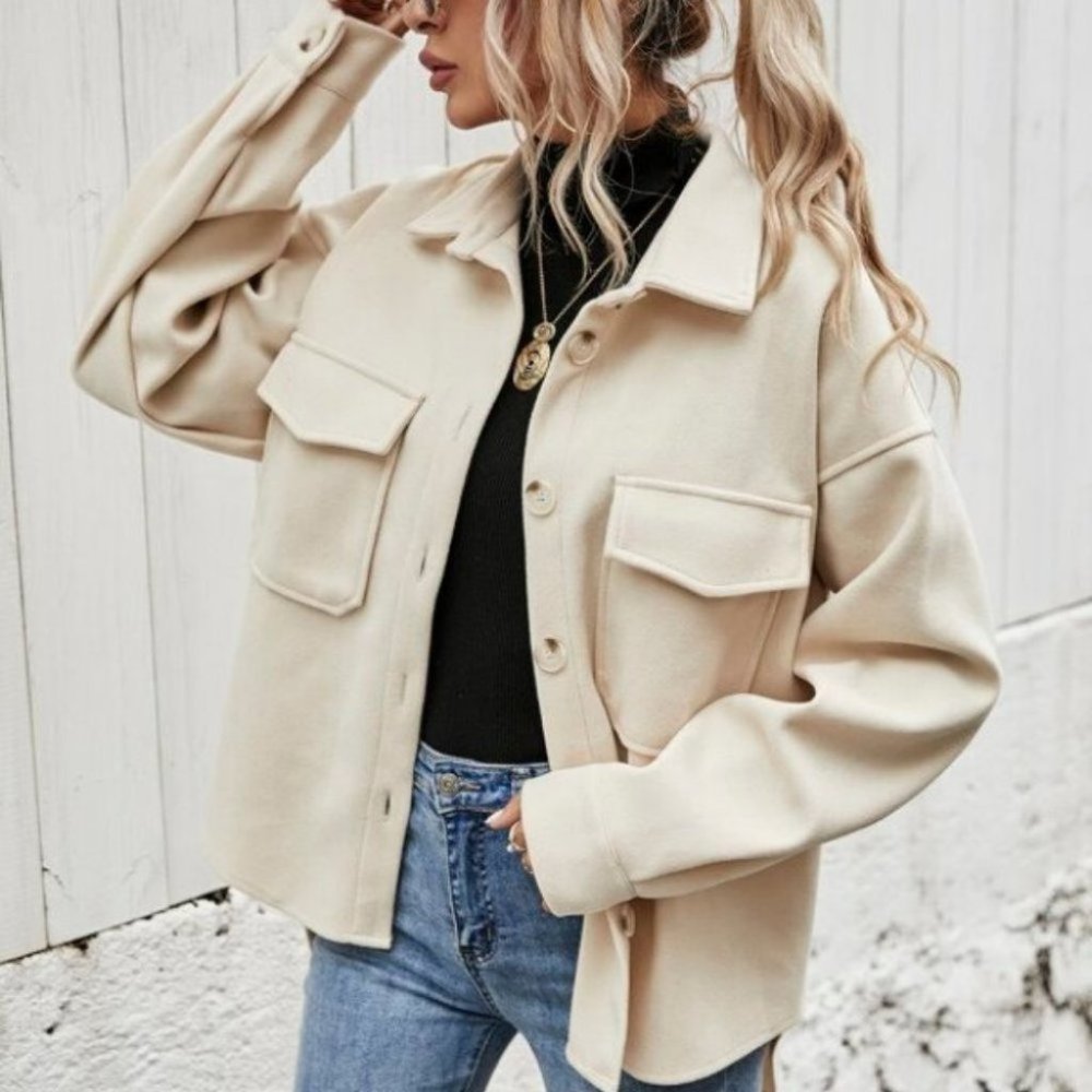 CASUAL DOLLZ Flap Pocket High Low Hem Coat - Picture 5 of 11